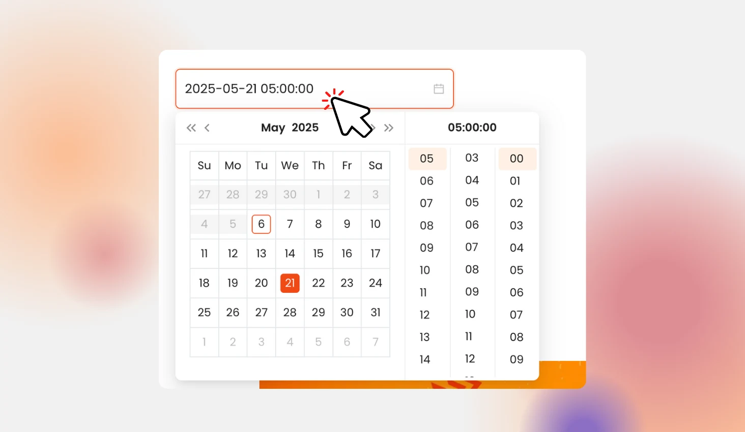 Select a Date or Time