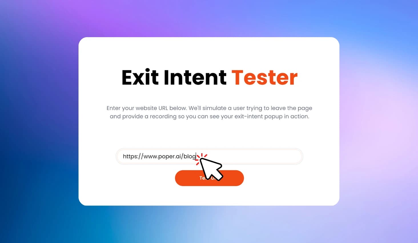 Enter URL of the page you want to test