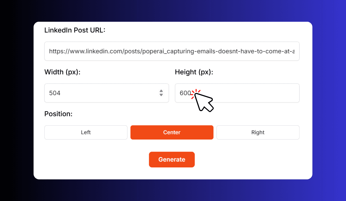 Enter LinkedIn Post URL