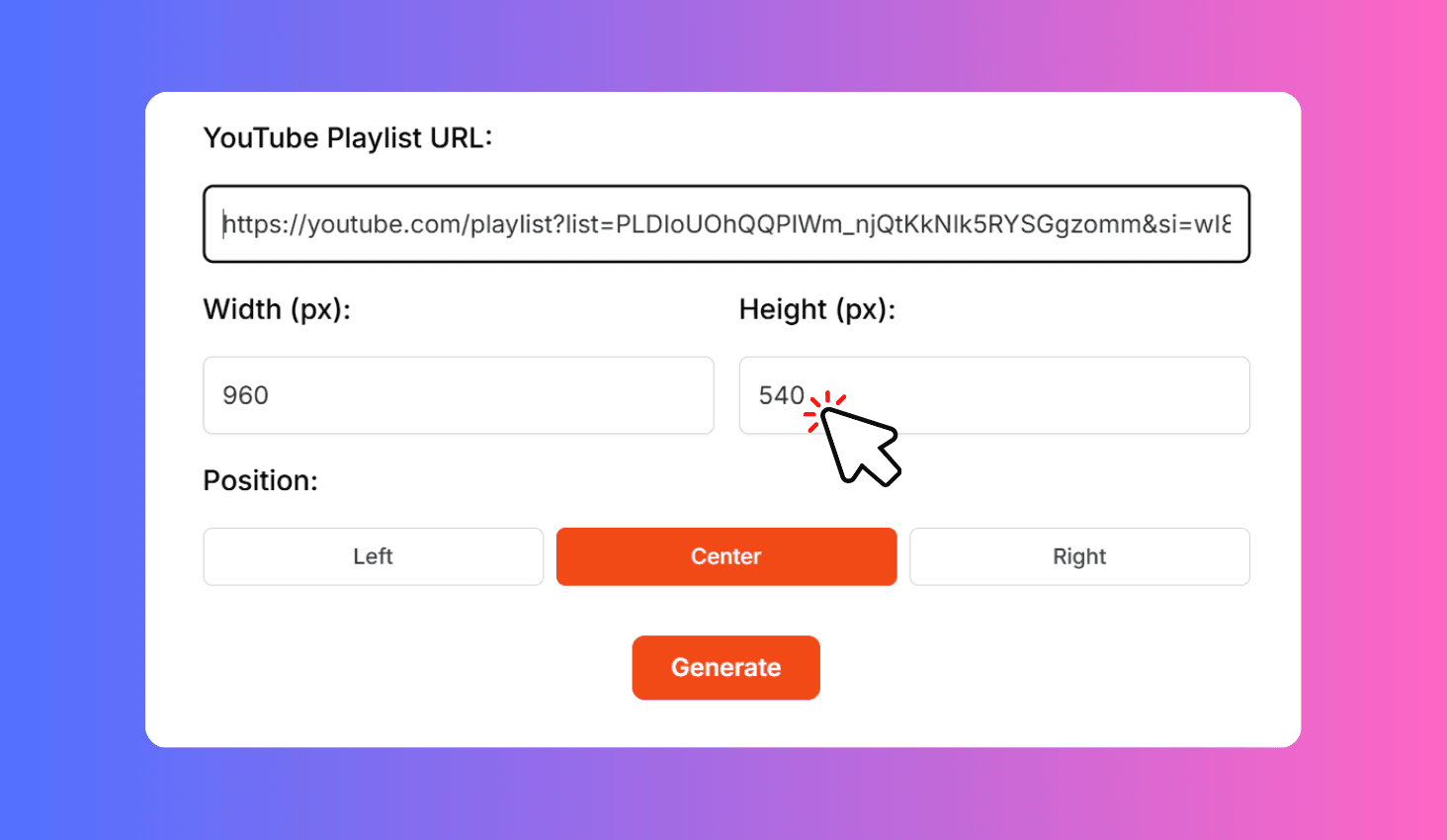 Enter YouTube Playlist URL