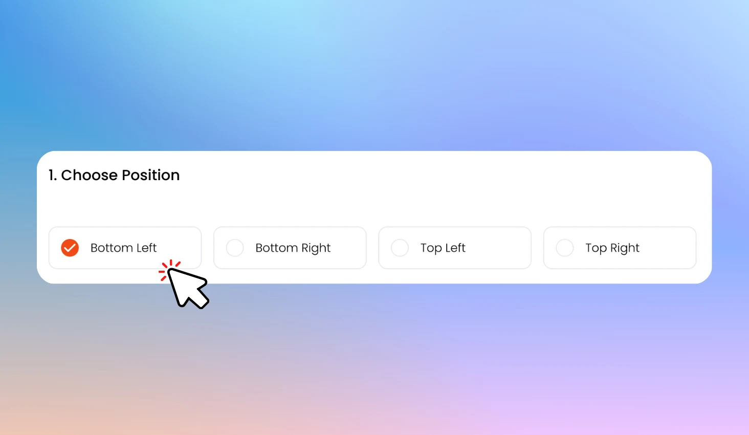 Choose Notification Position and other settings