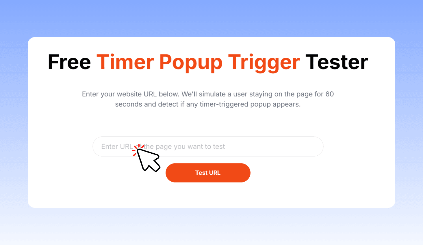 Enter URL of the page you want to test