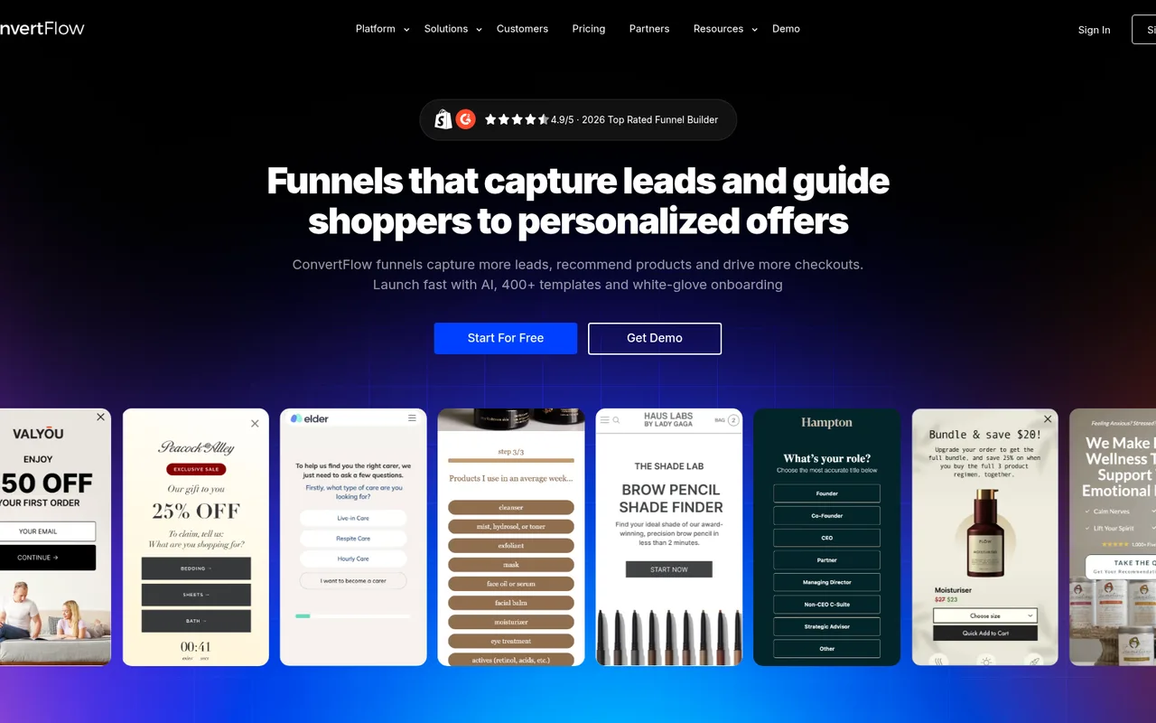 ConvertFlow homepage