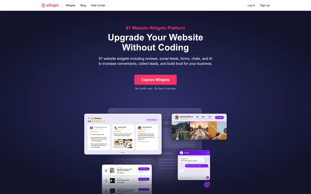 Elfsight homepage