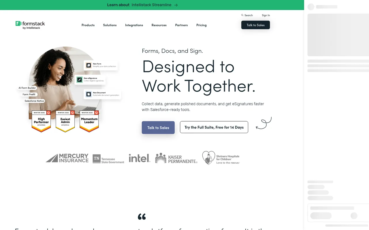 Formstack homepage