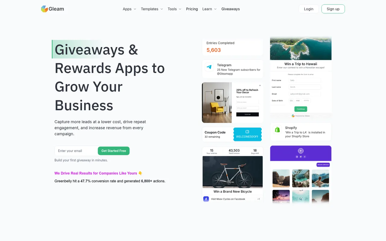 Gleam homepage