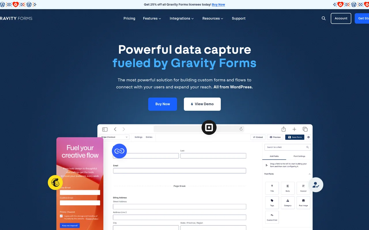 Gravity Forms homepage