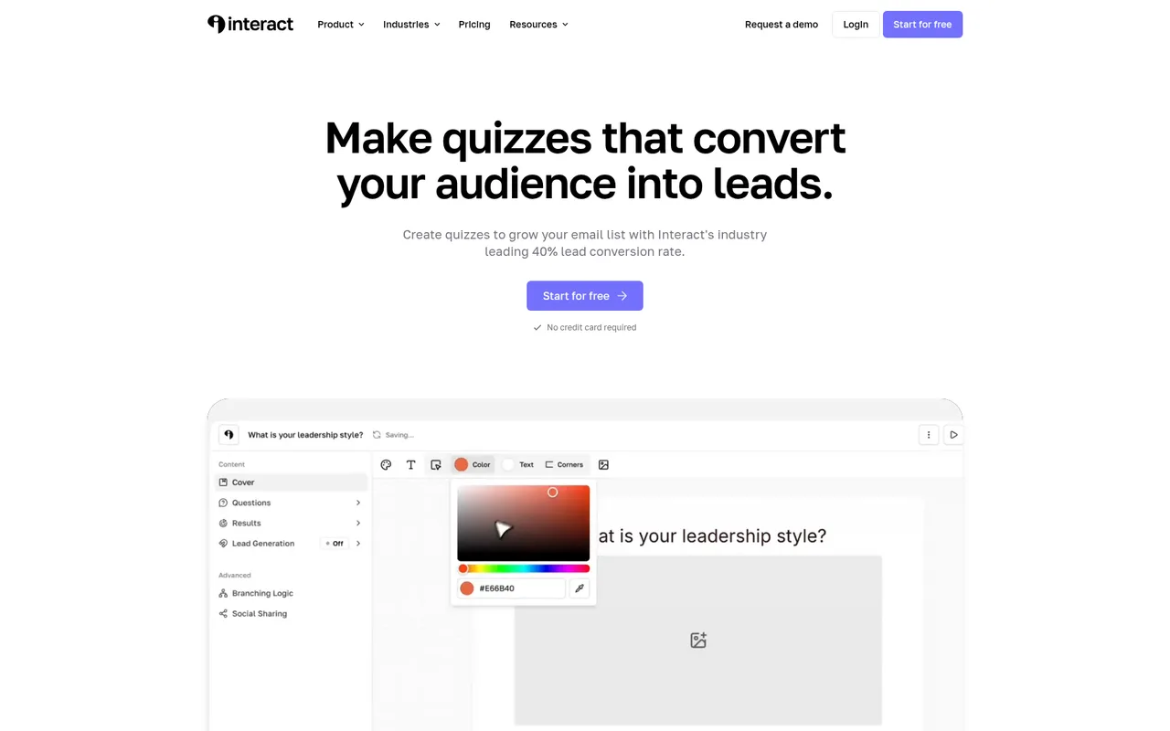 Interact homepage