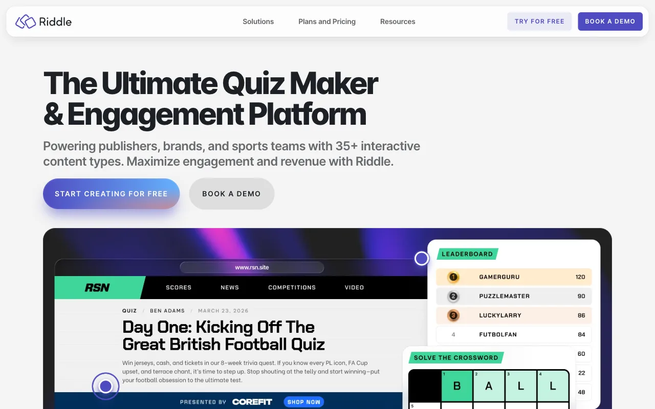 Riddle homepage