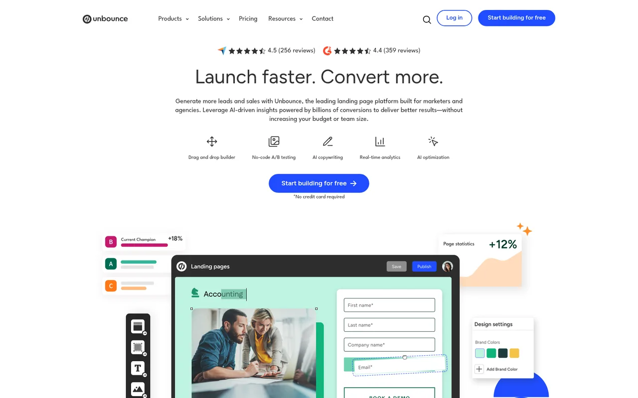 Unbounce homepage