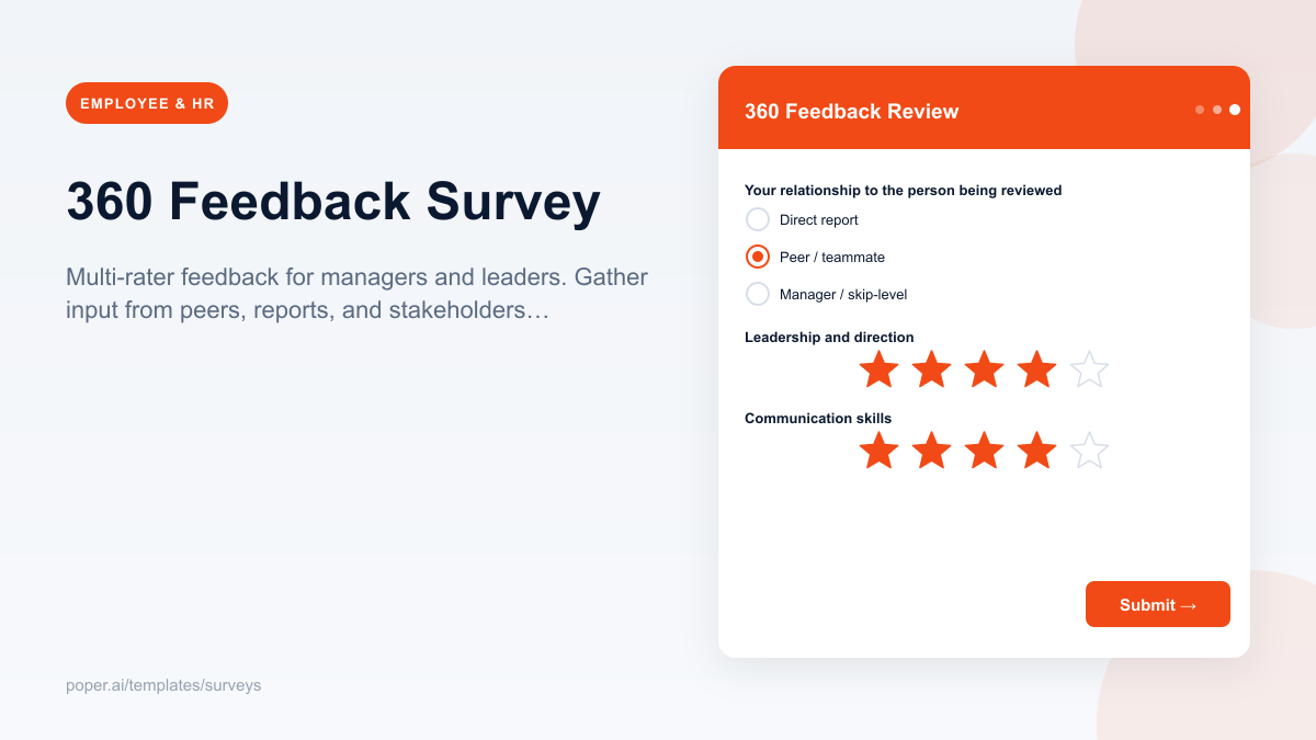 360 Feedback Survey template preview