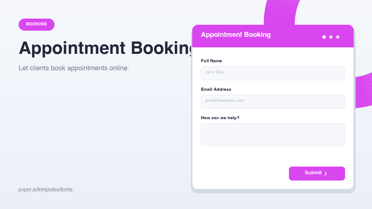 Appointment Booking Form template preview