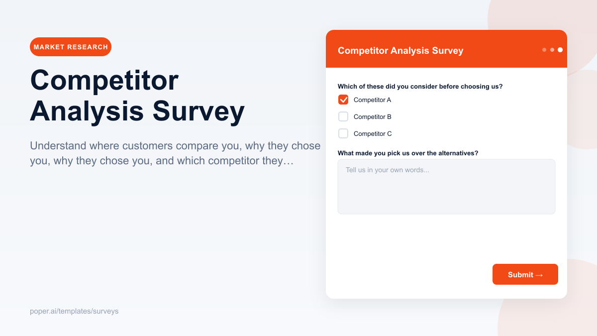 Competitor Analysis Survey template preview