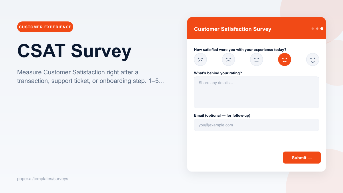 CSAT Survey template preview