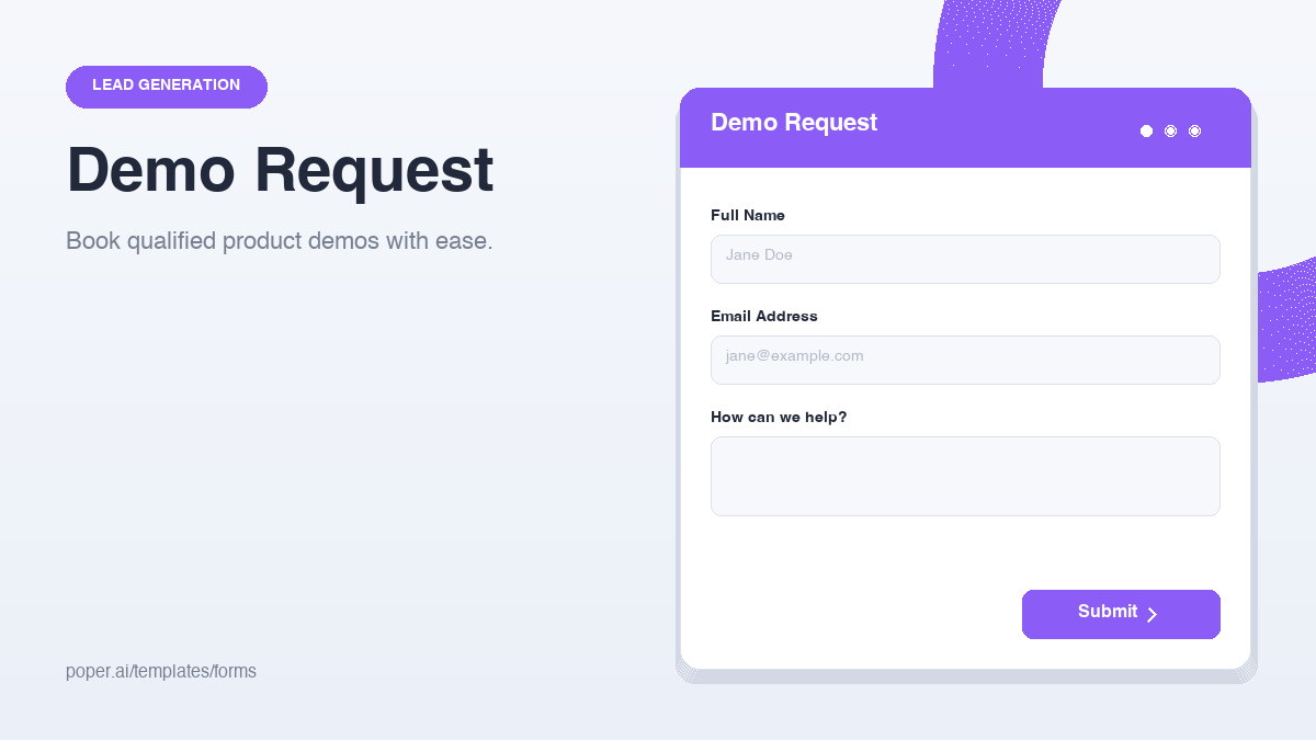 Demo Request Form template preview
