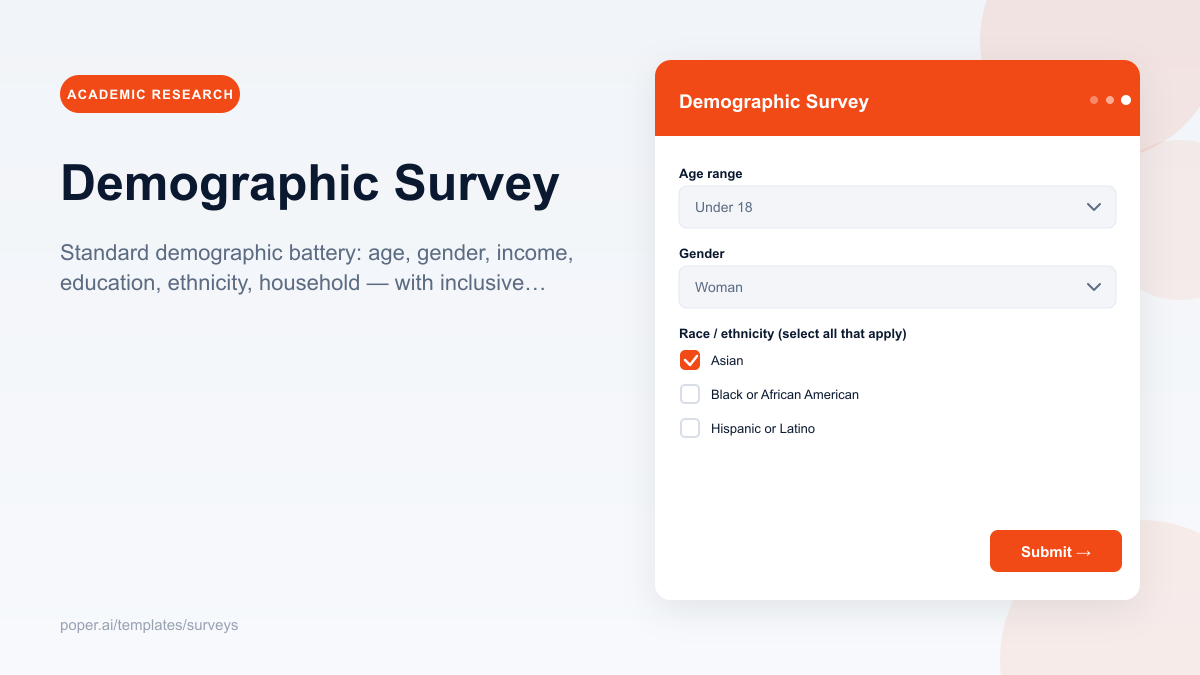 Demographic Survey template preview