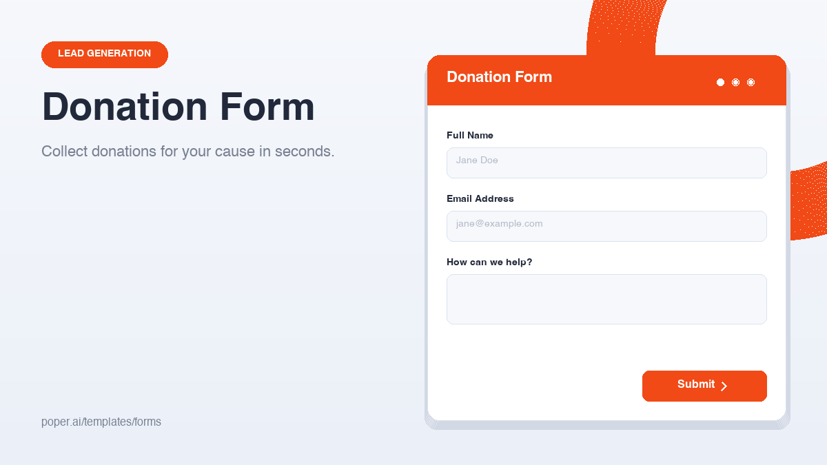 Donation Form template preview