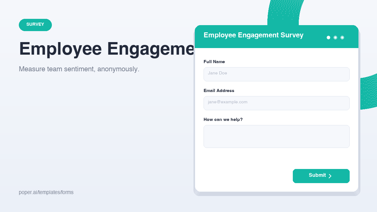 Employee Engagement Survey template preview