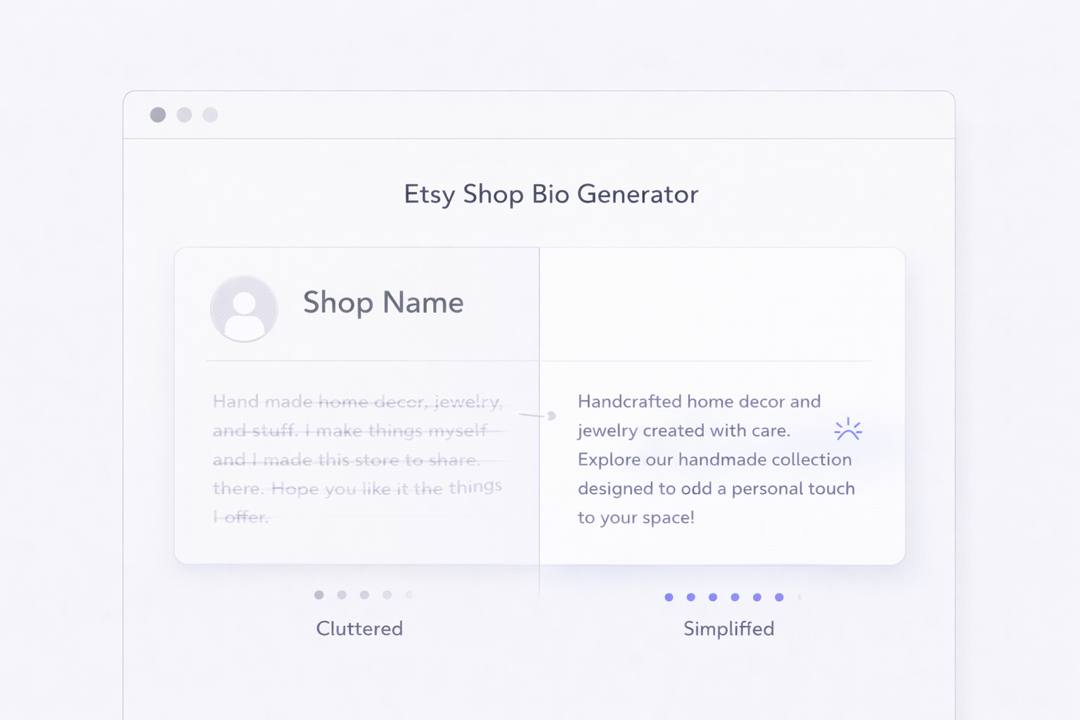 Free Etsy Shop Bio Generator - Poper