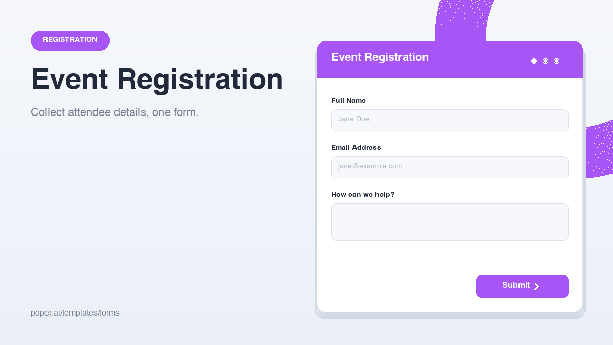Event Registration Form template preview