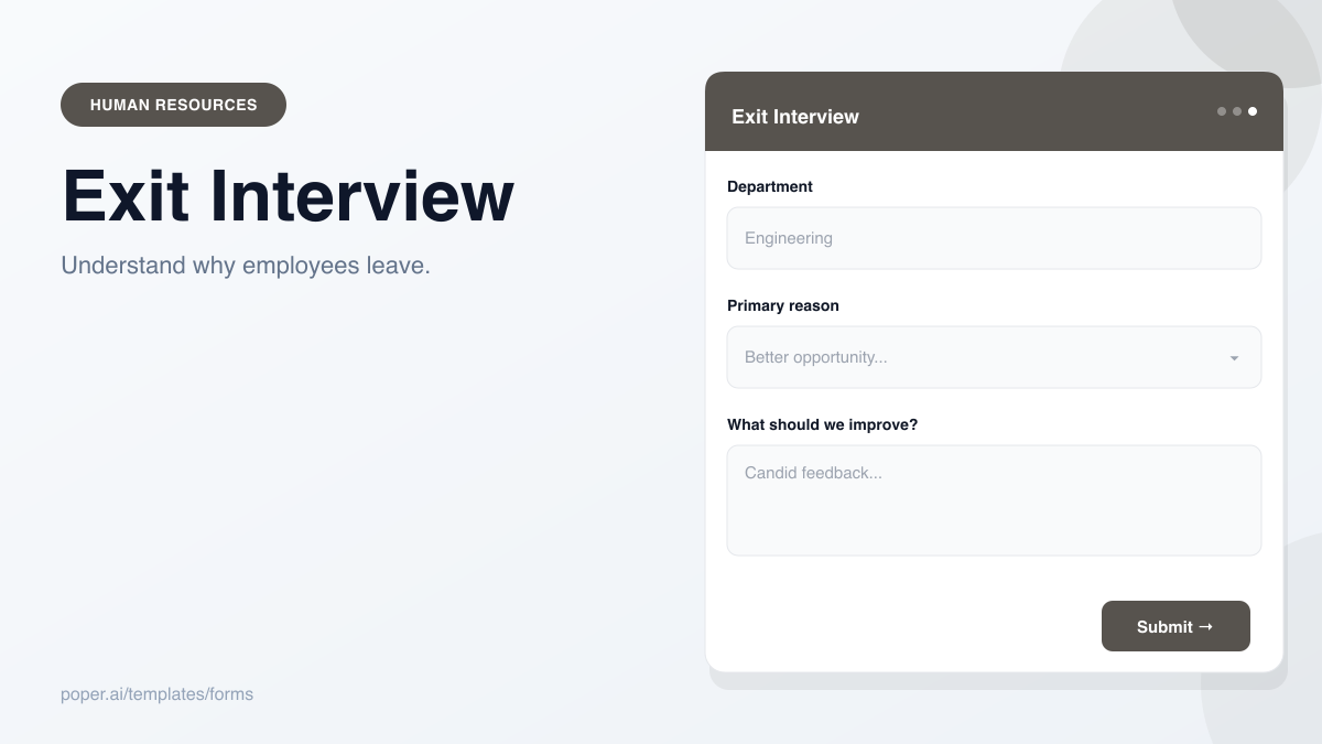 Exit Interview Form template preview
