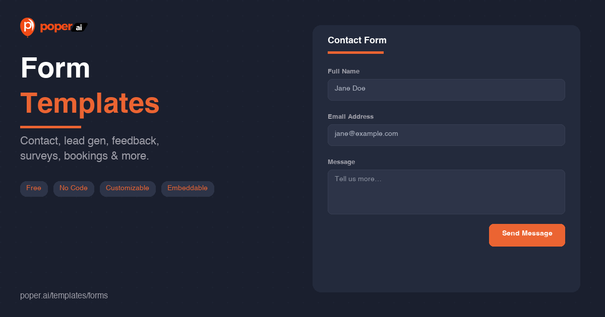 Free Feedback Forms Templates - Poper