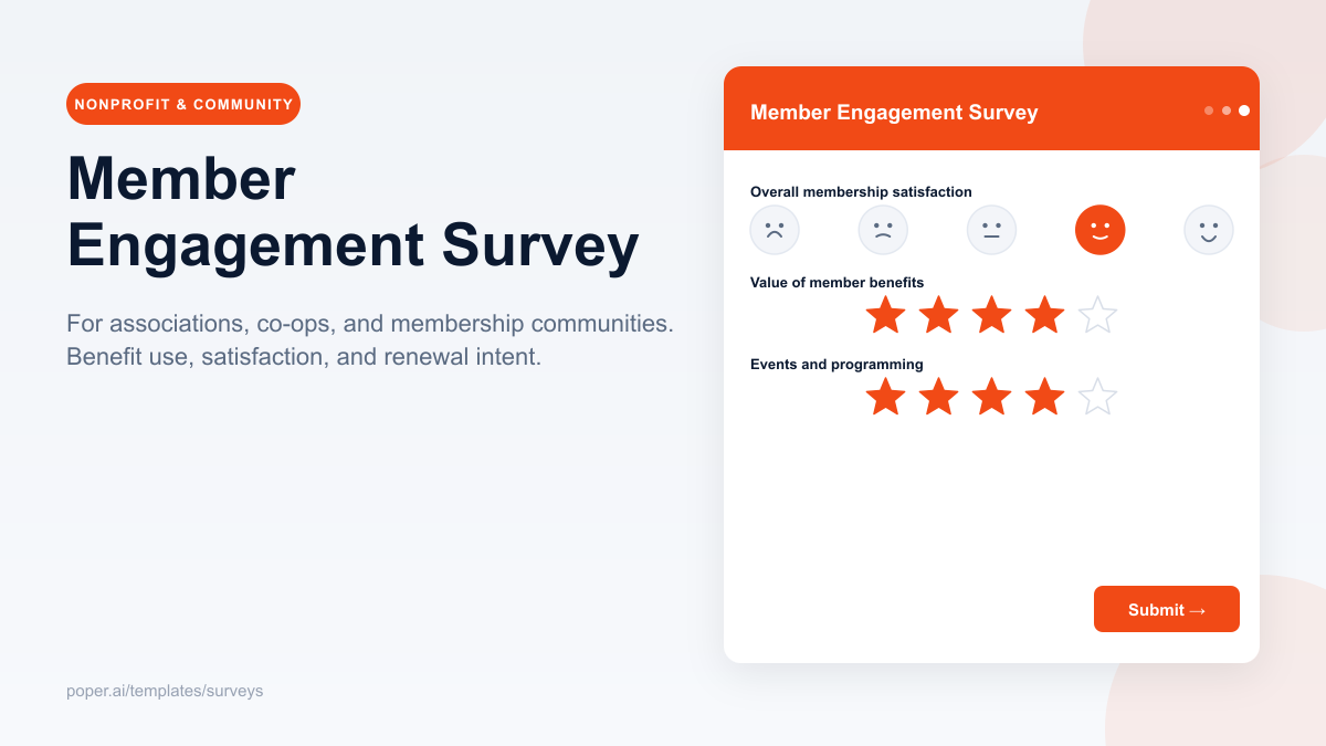 Member Engagement Survey template preview