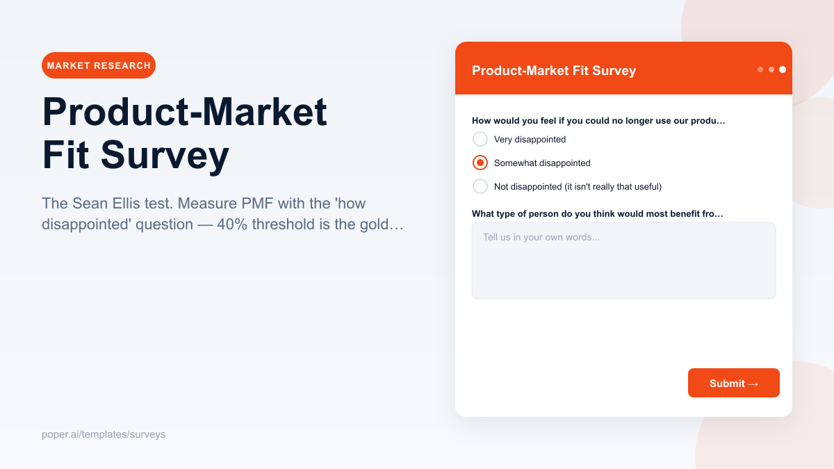 Product-Market Fit Survey template preview
