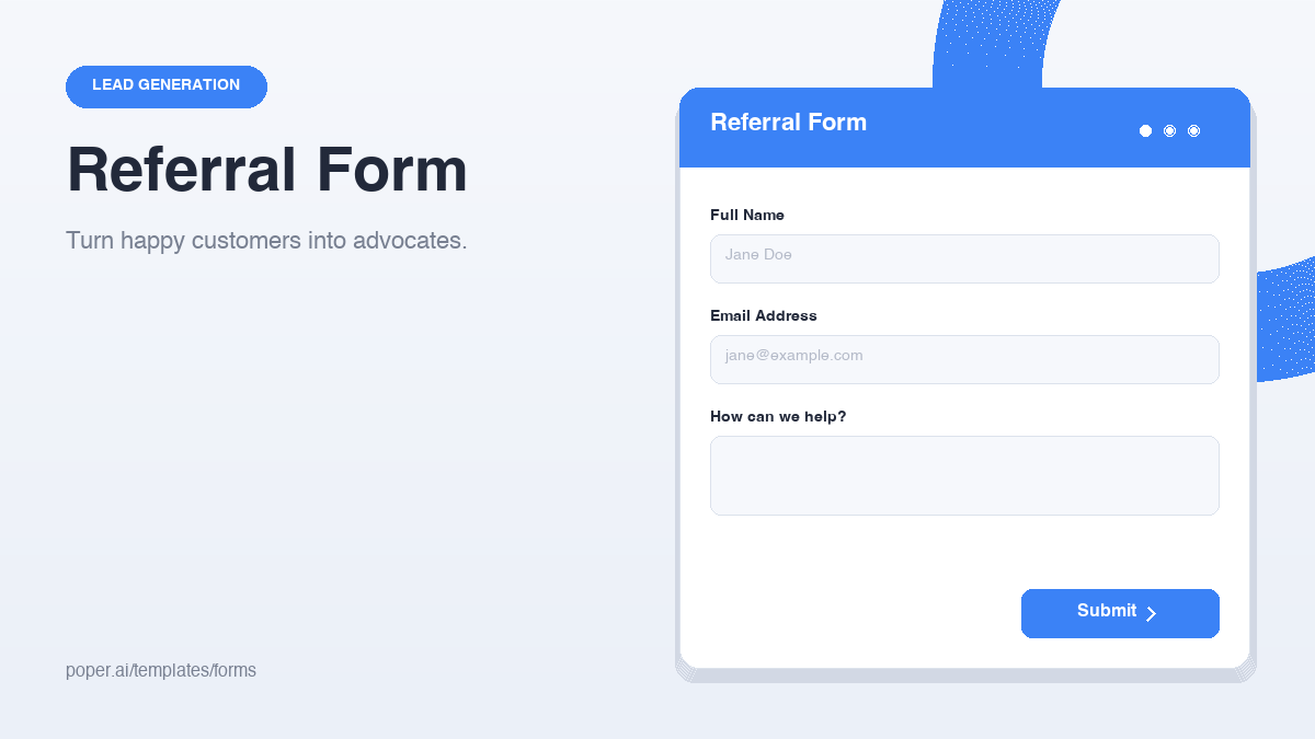 Referral Form template preview