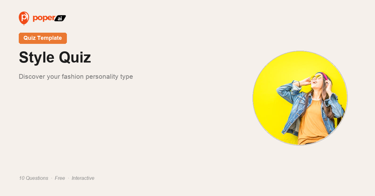 Style Quiz — Discover Your Fashion Personality | Poper
