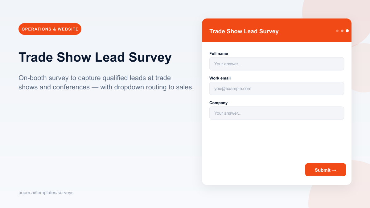 Trade Show Lead Survey template preview