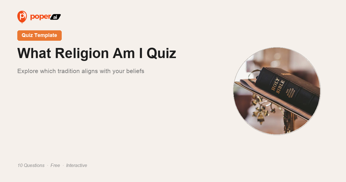 What Religion Am I Quiz — Explore Your Spiritual Alignment - Poper