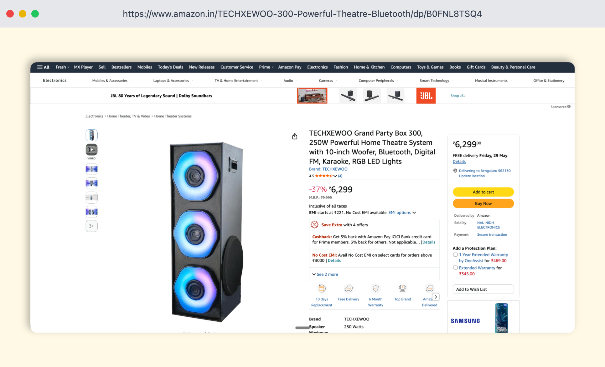 Amazon Reviews widget embedded on a product page showing 4.6 of 5 stars from 12,847 reviewers and a rating-distribution bar chart