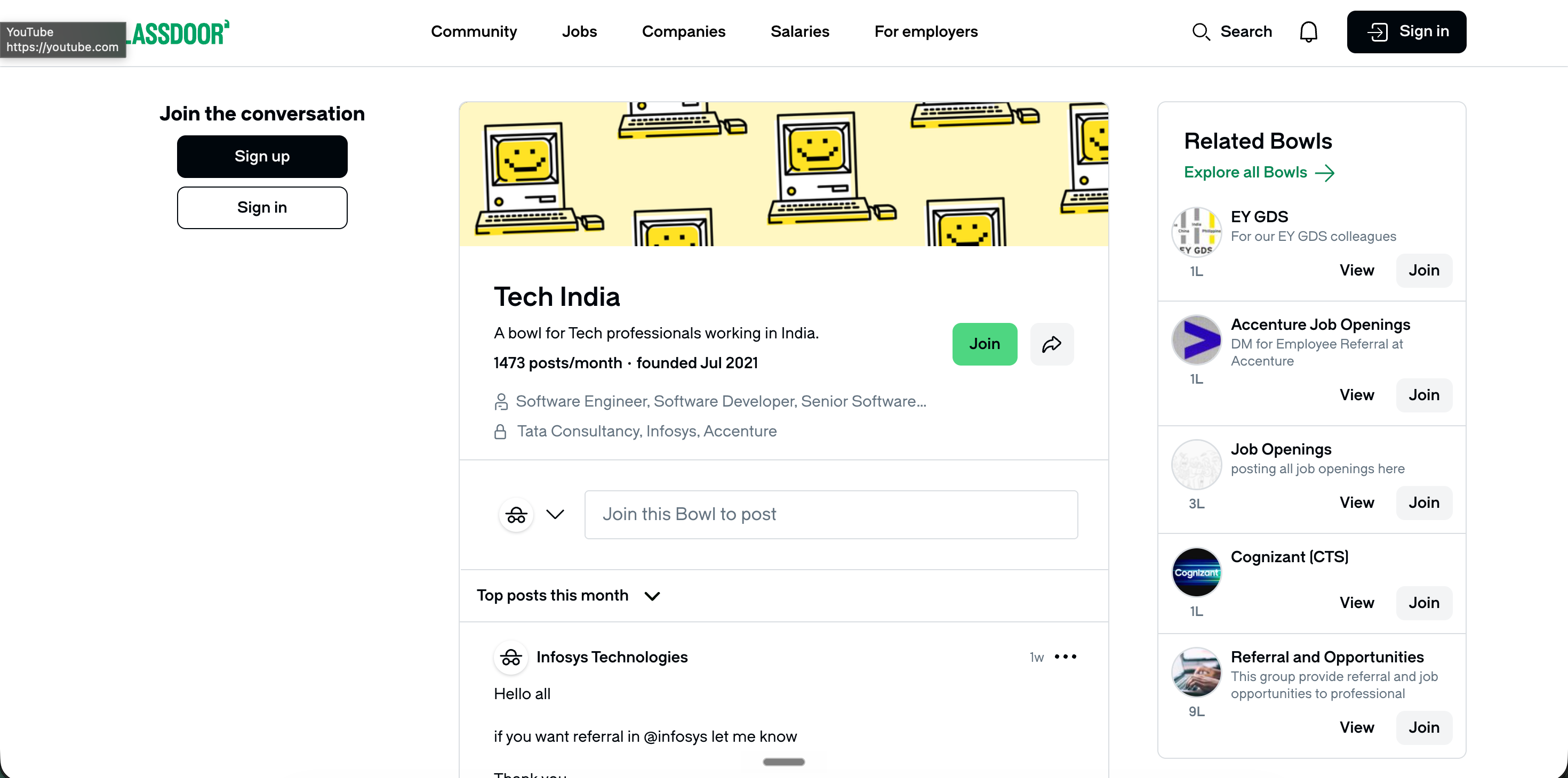 Glassdoor company page for Acme Corp showing a 4.5-star rating from 2,341 employee reviews, a role filter sidebar, and recent employee reviews with Pros and Cons
