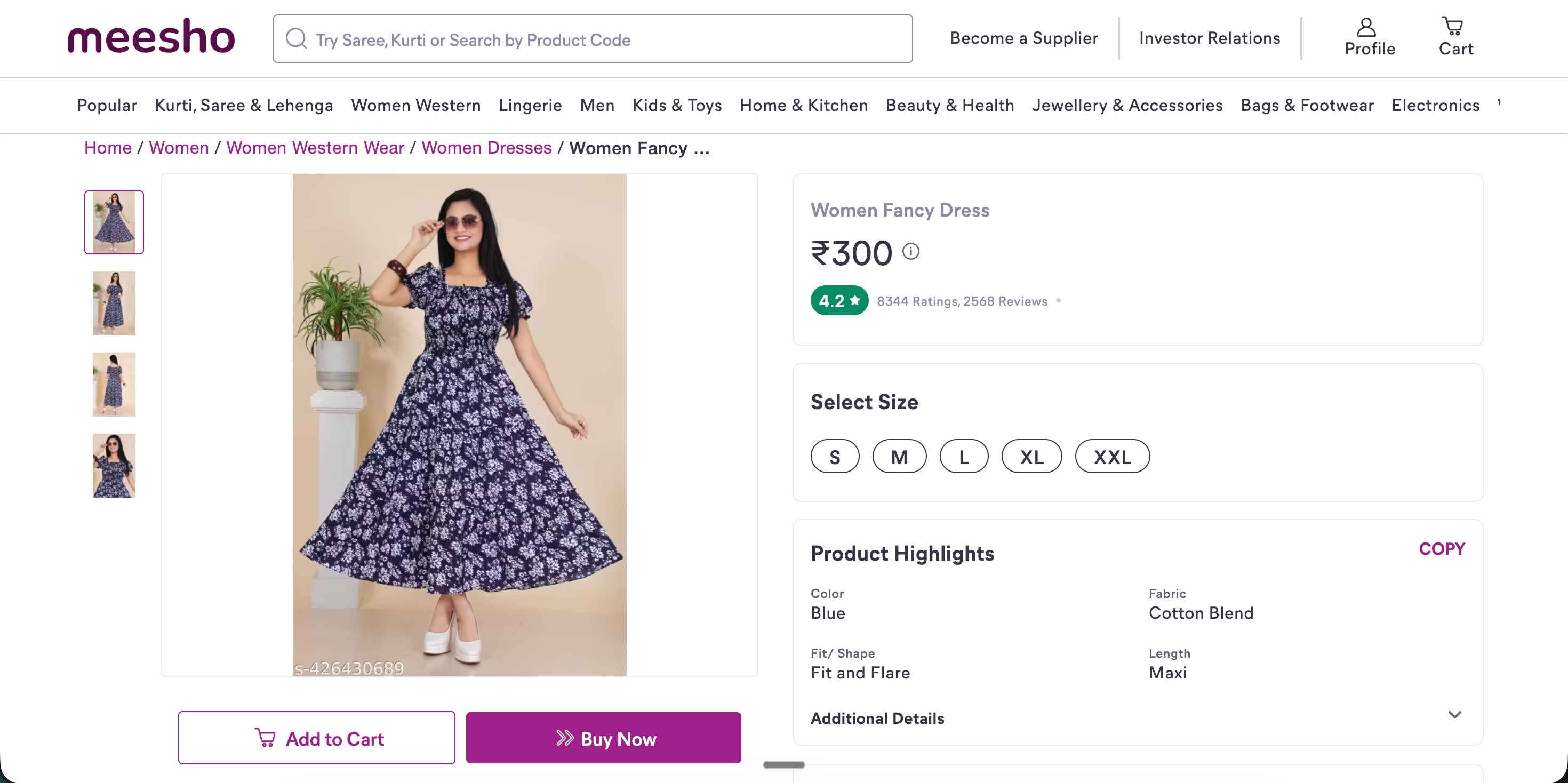 Meesho.com seller page for Rangrez Styles in Surat showing 4.6 star rating from 8,247 ratings, source Supplier and Top Rated badges, filter chips, and 3 clothing reviews from Pooja, Neha, and Farida