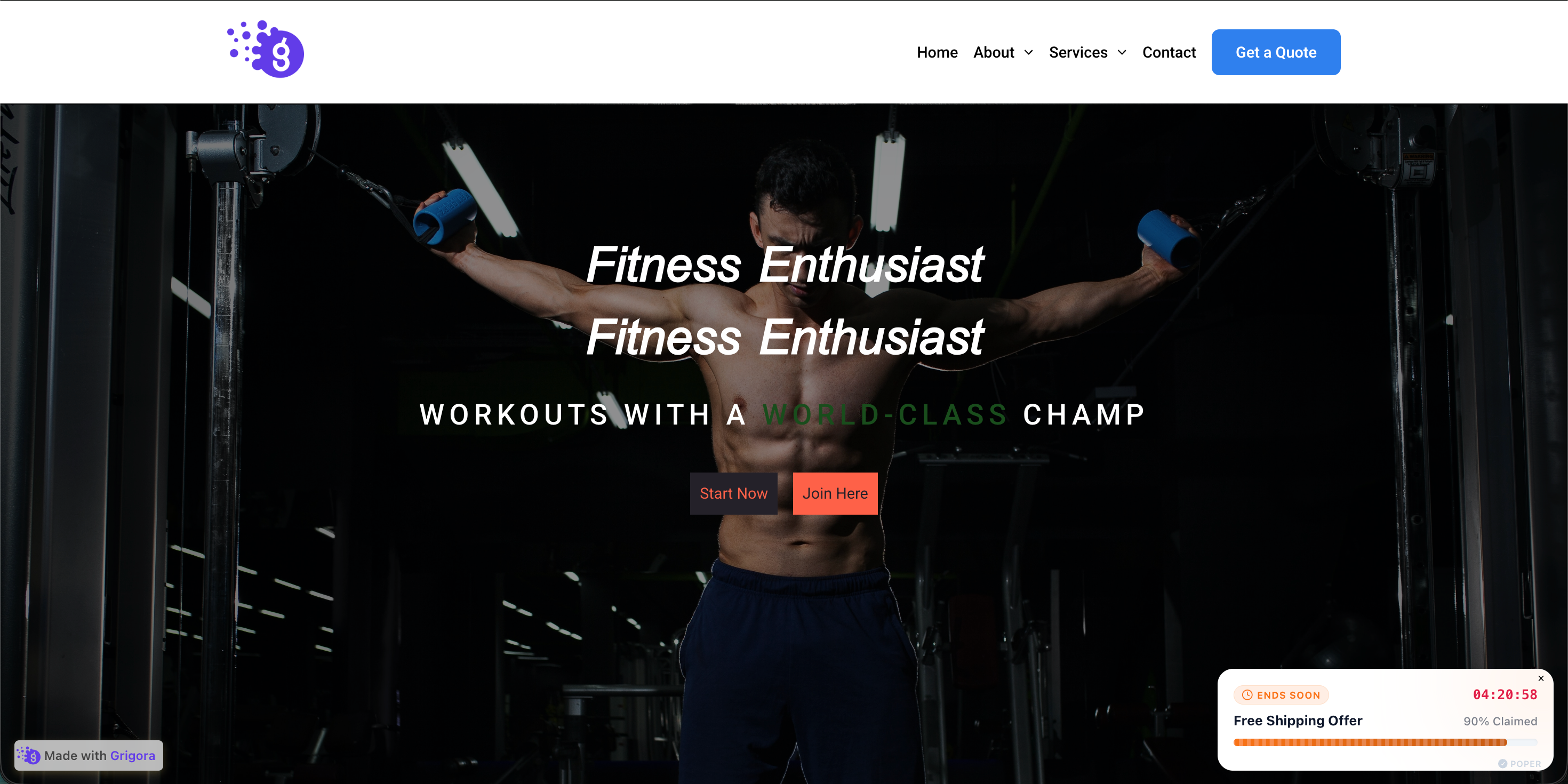 A fashion website with the embedded Poper offer progress card showing an Ends Soon badge, a live countdown, a headline, and a progress bar with the claimed percentage