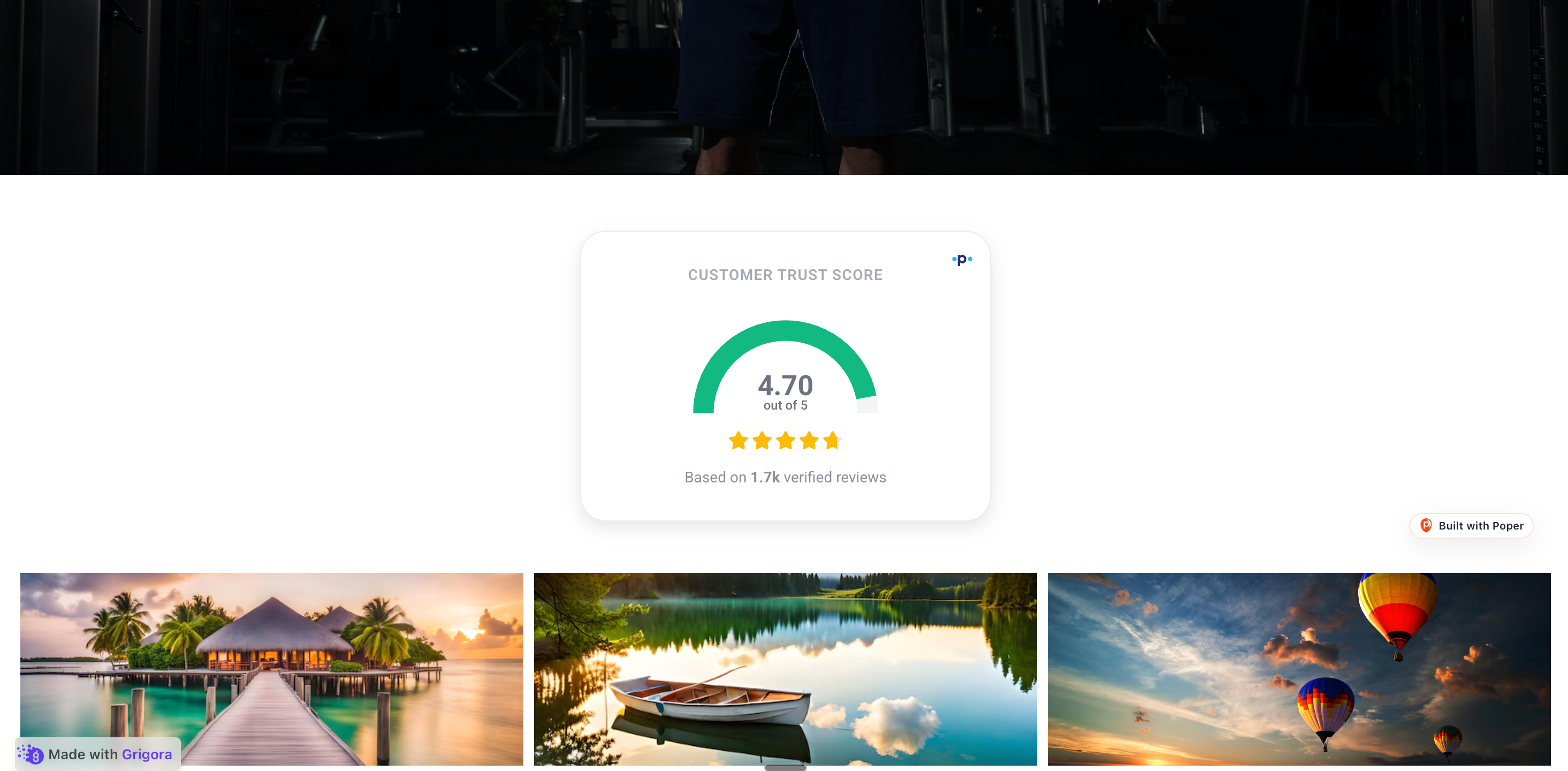 Dr. Priya Sharma's clinic site at drpriyasharma.in with the Poper Practo reviews widget embedded inline showing the same 3 Source reviews where available in a soft mint and cream palette plus the 96% recommended badge