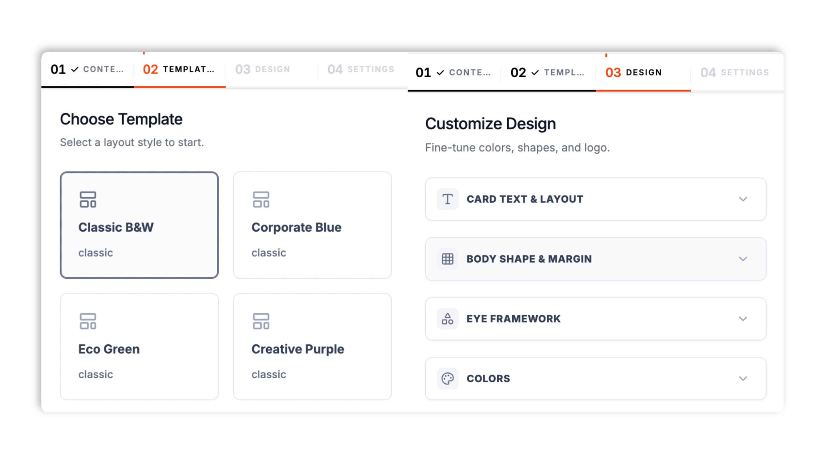 QR design controls showing dot styles (Square, Dots, Rounded, Classy, Extra rounded) plus corner-style options and brand color swatches