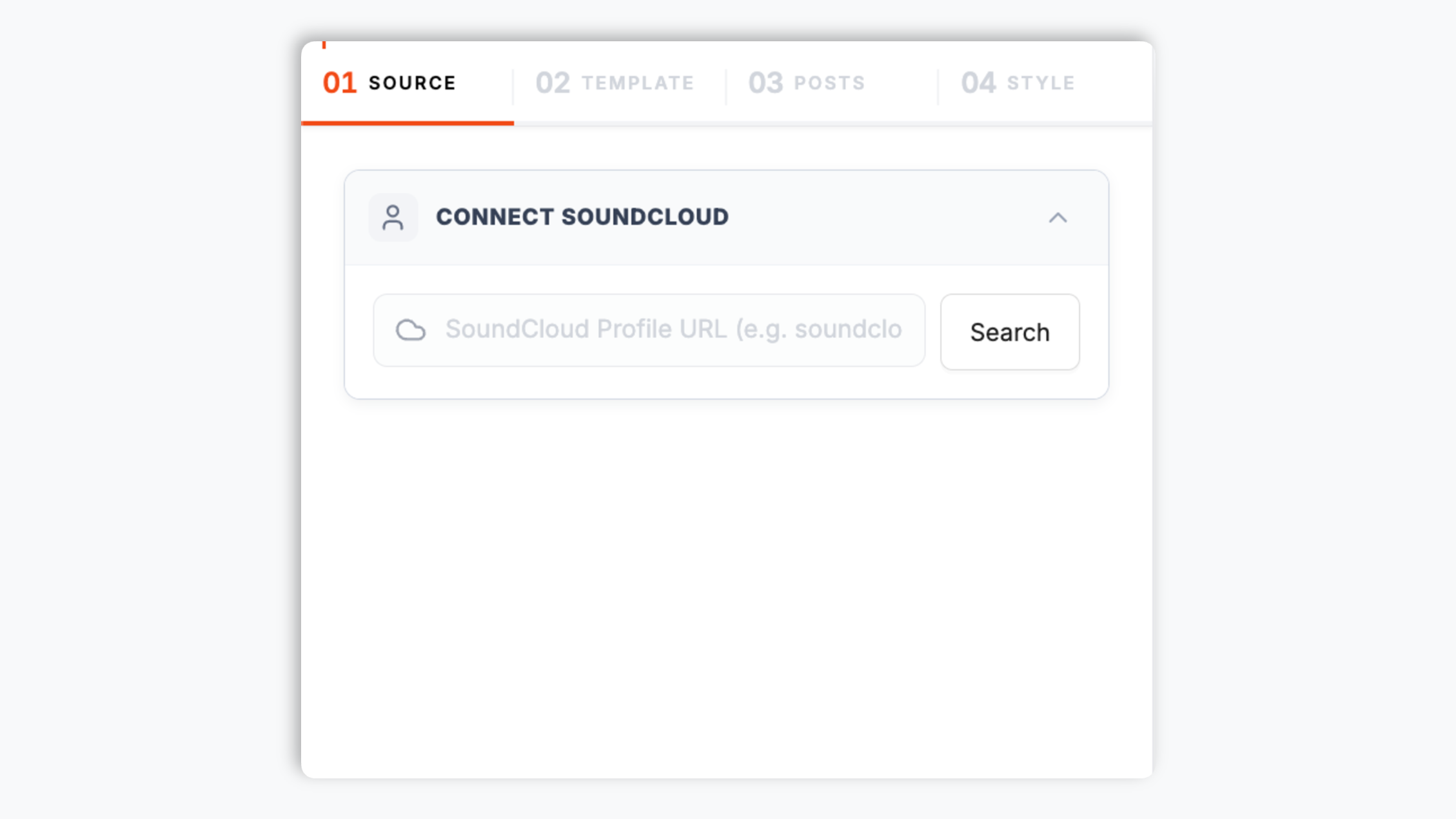 Poper widget builder showing the SoundCloud connect flow for djacme with 247K followers, Pro Unlimited badge, and an orange Connect button