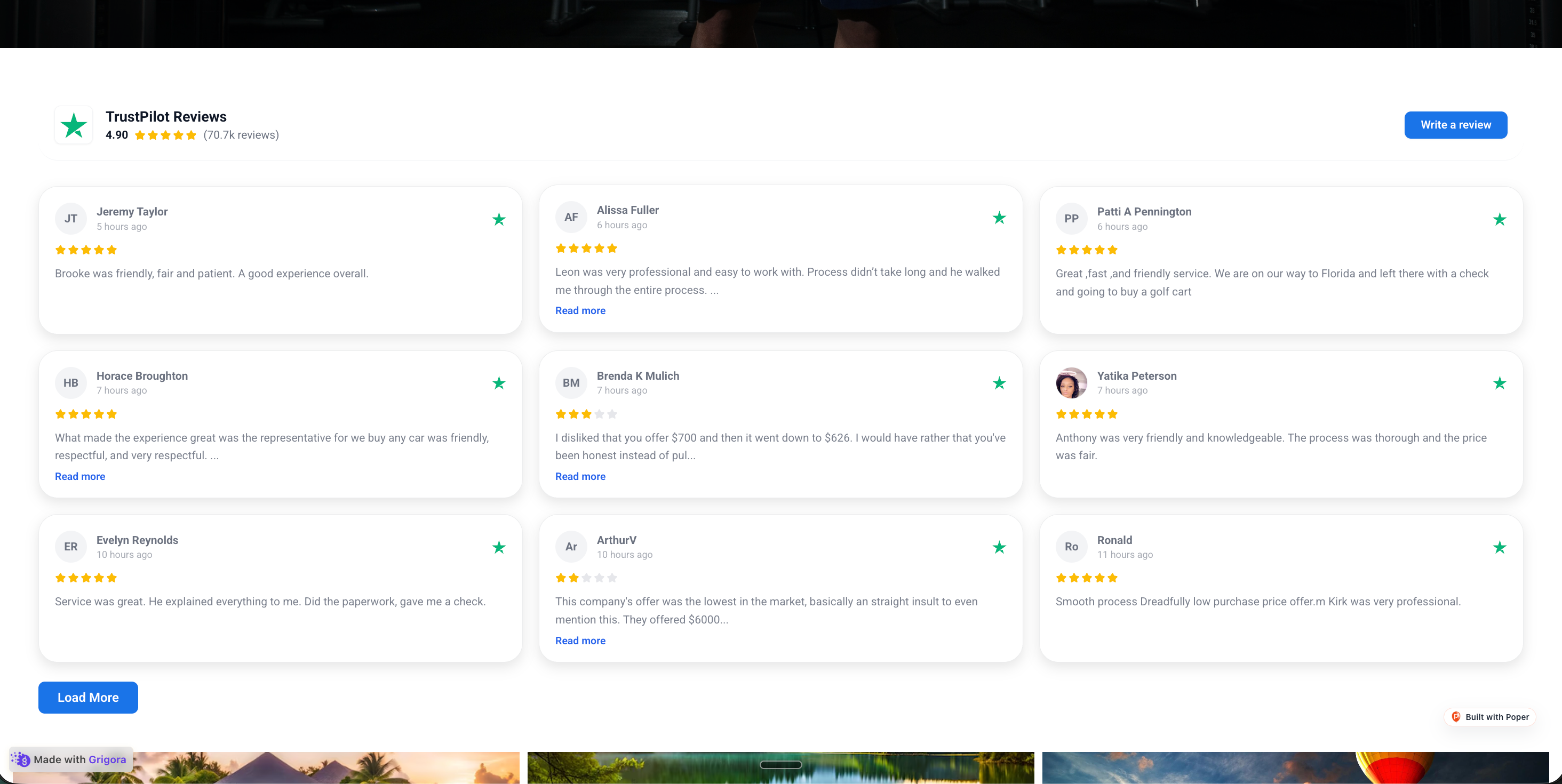 Northstar Living's own DTC bedding ecommerce site with the Poper Trustpilot widget embedded showing the same reviews