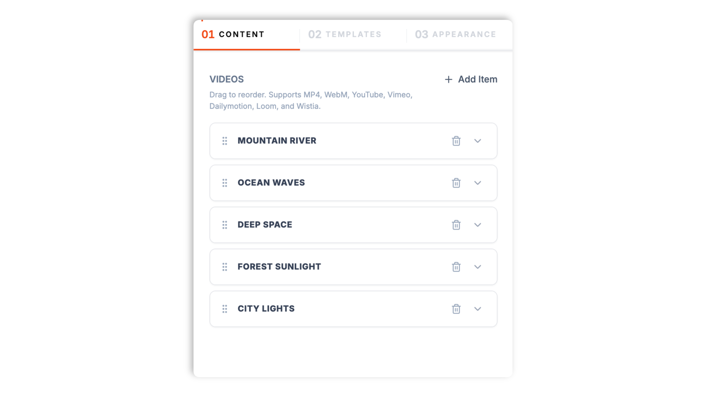 Add video URLs from any supported source step illustration
